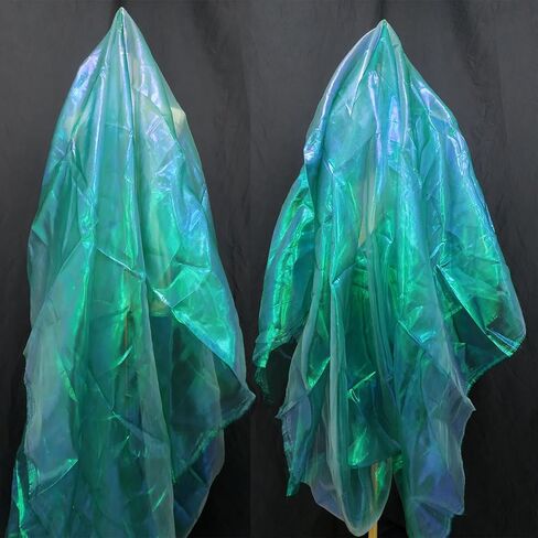 5.5 Yards Inky Green Iridescent Organza Fabric - 59" Wide | Sheer Shiny Organza for Wedding Decorations, Party Supplies, Fairy Costumes, Doll Clothes, Craft & Sewing Projects in Saudi Arabia