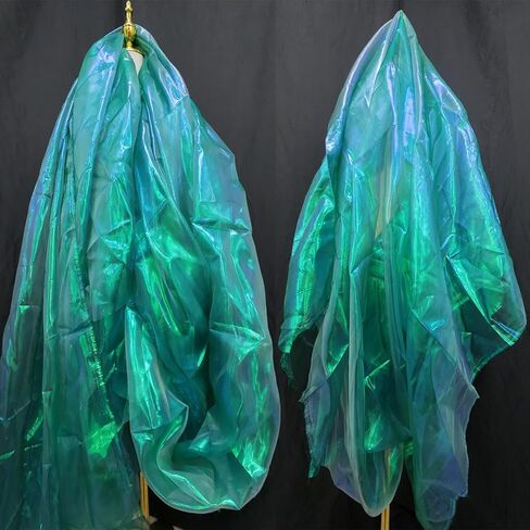 5.5 Yards Inky Green Iridescent Organza Fabric - 59" Wide | Sheer Shiny Organza for Wedding Decorations, Party Supplies, Fairy Costumes, Doll Clothes, Craft & Sewing Projects in Saudi Arabia
