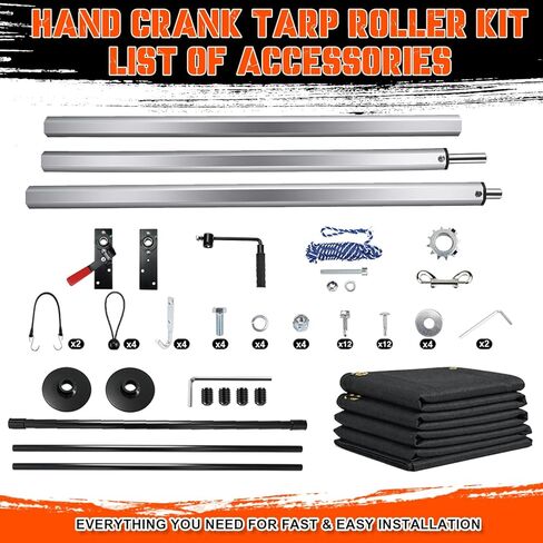 Products 7' x 18' Dump Truck Tarp Kit with Telescoping Aluminum Rollers & Complete Hardware (DTR KIT) in Saudi Arabia