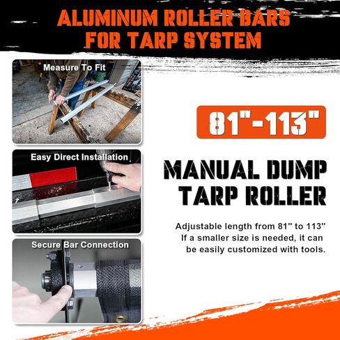 Products 7' x 18' Dump Truck Tarp Kit with Telescoping Aluminum Rollers & Complete Hardware (DTR KIT) in Saudi Arabia