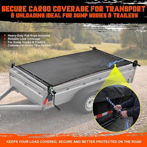 Products 7' x 18' Dump Truck Tarp Kit with Telescoping Aluminum Rollers & Complete Hardware (DTR KIT) in Saudi Arabia