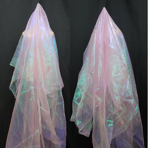 5.5 Yards Inky Green Iridescent Organza Fabric - 59" Wide | Sheer Shiny Organza for Wedding Decorations, Party Supplies, Fairy Costumes, Doll Clothes, Craft & Sewing Projects in Saudi Arabia