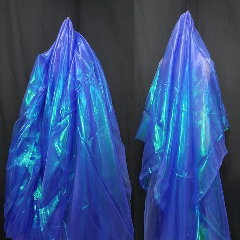 5.5 Yards Inky Green Iridescent Organza Fabric - 59" Wide | Sheer Shiny Organza for Wedding Decorations, Party Supplies, Fairy Costumes, Doll Clothes, Craft & Sewing Projects in Saudi Arabia