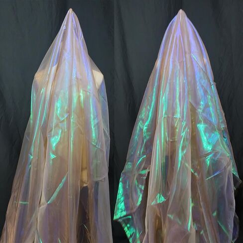 5.5 Yards Inky Green Iridescent Organza Fabric - 59" Wide | Sheer Shiny Organza for Wedding Decorations, Party Supplies, Fairy Costumes, Doll Clothes, Craft & Sewing Projects in Saudi Arabia