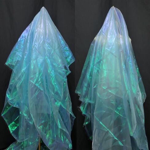 5.5 Yards Inky Green Iridescent Organza Fabric - 59" Wide | Sheer Shiny Organza for Wedding Decorations, Party Supplies, Fairy Costumes, Doll Clothes, Craft & Sewing Projects in Saudi Arabia