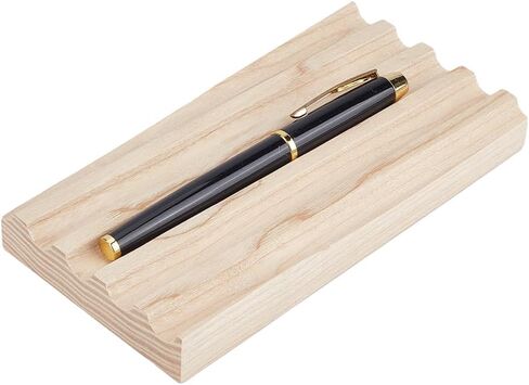 PH PandaHall Ash Wood Pen Tray Pen Display Stand Wave-Shaped Pens Holder Desk Pencil Organizer Fountain Pens Holder with 3 Compartments for Office Home Desktop Stationary Storage Supplies in Kuwait