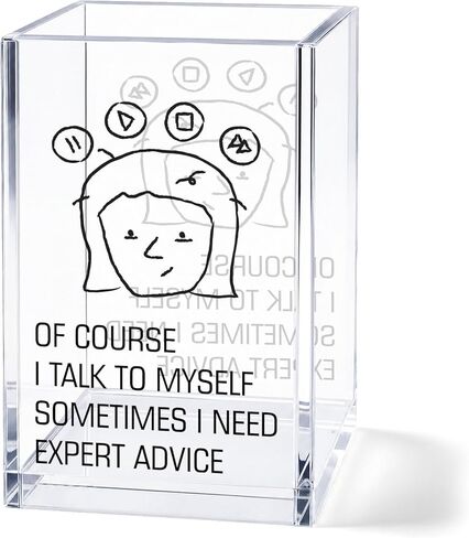 حامل أقلام أكريليك مضحك للمكتب، منظم أكواب أقلام الرصاص مع رسالة "It's Fine I'm Fine Everything Is Fine"، ديكور مكتب لطيف، ملحق مكتب مبتكر، فكرة هدية in Kuwait