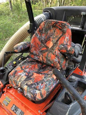 أغطية مقاعد Durafit، غطاء مقعد مناسب مخصص لسلسلة KUBOTA Zero Turn Mower Z700 وZ781i وKiota ZXC SE من نسيج MC2 برتقالي مموه إندورا in Kuwait