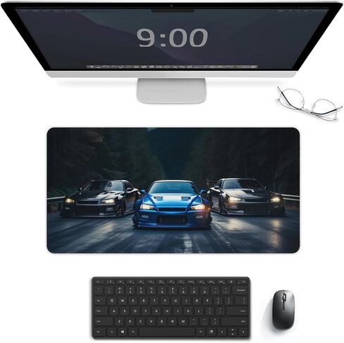 Sports Car Racing Gaming Mouse Pad R34 JDM Car Large Mousepad Cool Big Computer Desk Mat Desk Pad for Keyboard and Mouse Mat Non-Slip Base 23.6 x 11.8 Inch in Saudi Arabia