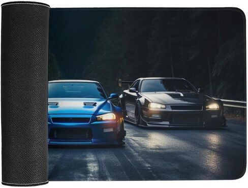 Sports Car Racing Gaming Mouse Pad R34 JDM Car Large Mousepad Cool Big Computer Desk Mat Desk Pad for Keyboard and Mouse Mat Non-Slip Base 23.6 x 11.8 Inch in Saudi Arabia