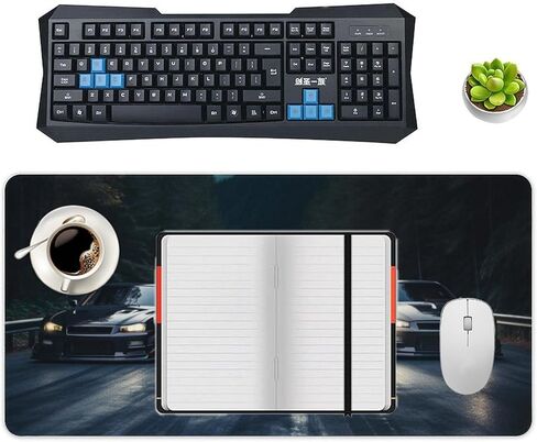 Sports Car Racing Gaming Mouse Pad R34 JDM Car Large Mousepad Cool Big Computer Desk Mat Desk Pad for Keyboard and Mouse Mat Non-Slip Base 23.6 x 11.8 Inch in Saudi Arabia