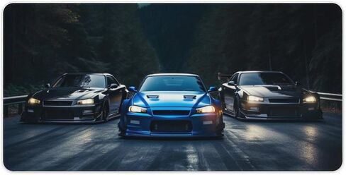 Sports Car Racing Gaming Mouse Pad R34 JDM Car Large Mousepad Cool Big Computer Desk Mat Desk Pad for Keyboard and Mouse Mat Non-Slip Base 23.6 x 11.8 Inch in Saudi Arabia