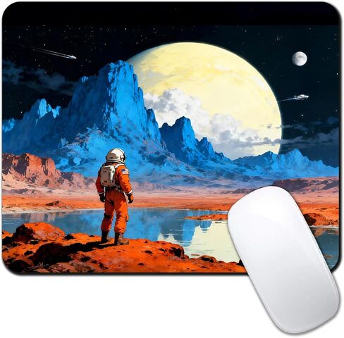Girly Mouse Pads for Desk, 9.5" x 7.9" Portable Design Cute Mouse Pad Small Square Computer Mousepad, Non-Slip Rubber Base Gift for Kids & Girls Office Decor (Space Nebula Galaxy) in Saudi Arabia