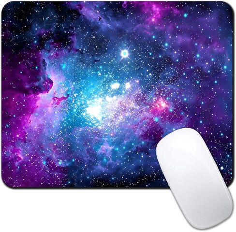 Girly Mouse Pads for Desk, 9.5" x 7.9" Portable Design Cute Mouse Pad Small Square Computer Mousepad, Non-Slip Rubber Base Gift for Kids & Girls Office Decor (Space Nebula Galaxy) in Saudi Arabia