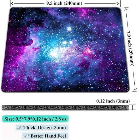 Girly Mouse Pads for Desk, 9.5" x 7.9" Portable Design Cute Mouse Pad Small Square Computer Mousepad, Non-Slip Rubber Base Gift for Kids & Girls Office Decor (Space Nebula Galaxy) in Saudi Arabia
