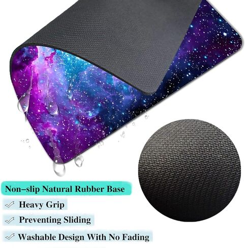Girly Mouse Pads for Desk, 9.5" x 7.9" Portable Design Cute Mouse Pad Small Square Computer Mousepad, Non-Slip Rubber Base Gift for Kids & Girls Office Decor (Space Nebula Galaxy) in Saudi Arabia
