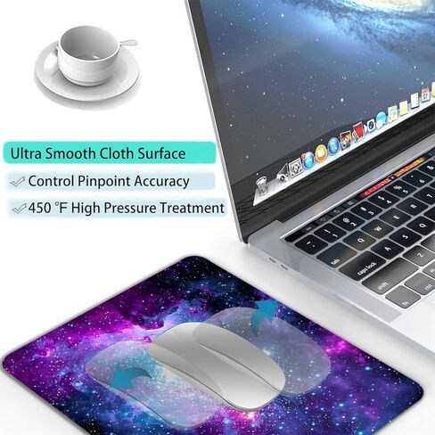 Girly Mouse Pads for Desk, 9.5" x 7.9" Portable Design Cute Mouse Pad Small Square Computer Mousepad, Non-Slip Rubber Base Gift for Kids & Girls Office Decor (Space Nebula Galaxy) in Saudi Arabia