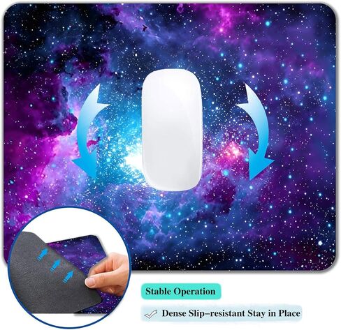 Girly Mouse Pads for Desk, 9.5" x 7.9" Portable Design Cute Mouse Pad Small Square Computer Mousepad, Non-Slip Rubber Base Gift for Kids & Girls Office Decor (Space Nebula Galaxy) in Saudi Arabia