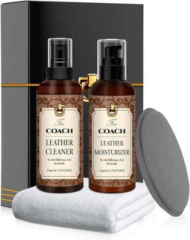 Leather Cleaner & Moisturizer Set for Coach, Cleaning and Maintenance Set for Coach, Powerful Stain Removal, Gentle Care, Suitable for Handbags/Wallets and Other Luxury Brands in Saudi Arabia