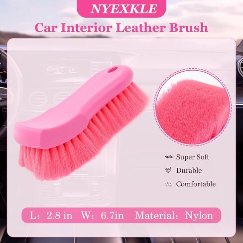 Nylon Upholstery Brush – Shed-Free & Long-Lasting Bristles, Scratch-Free Deep Cleaning Brush for Car Interior, Leather, Sofa, Carpet & Shoes in Saudi Arabia