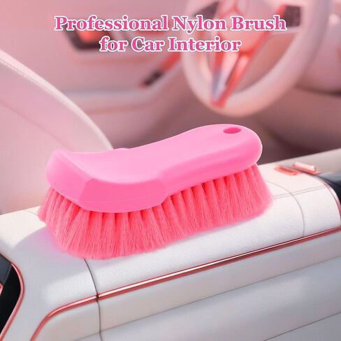 Nylon Upholstery Brush – Shed-Free & Long-Lasting Bristles, Scratch-Free Deep Cleaning Brush for Car Interior, Leather, Sofa, Carpet & Shoes in Saudi Arabia