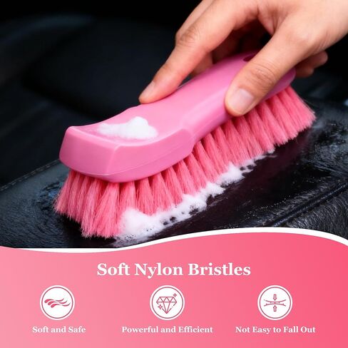 Nylon Upholstery Brush – Shed-Free & Long-Lasting Bristles, Scratch-Free Deep Cleaning Brush for Car Interior, Leather, Sofa, Carpet & Shoes in Saudi Arabia