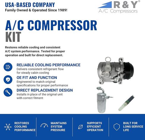 طقم ضاغط وقابض تكييف الهواء للسيارات من RYC KT DG74-01 (يناسب شيفروليه سيلفرادو 2500 HD، 3500 HD 6.6L 2011-2014؛ يناسب GMC Sierra 2500 HD، Sierra 3500 HD 6.6L 2011-2014) in Kuwait