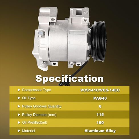 CO29074C Air Conditioning AC Compressor with Clutch Compatible with Nissan Altima 2.5L L4 2013-2018,Replaces 92600-3TA3B, 78664, 77664 in Saudi Arabia