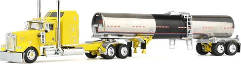 First Gear DCP 1/64 Kenworth W900L 60in Aerodyne Sleeper Cab شبه مع مقطورة خزان برينر، نقل مزدوج C 60-2147 in Kuwait