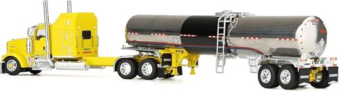 First Gear DCP 1/64 Kenworth W900L 60in Aerodyne Sleeper Cab شبه مع مقطورة خزان برينر، نقل مزدوج C 60-2147 in Kuwait