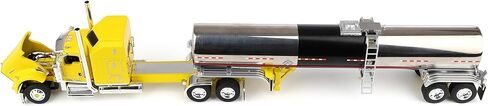 First Gear DCP 1/64 Kenworth W900L 60in Aerodyne Sleeper Cab شبه مع مقطورة خزان برينر، نقل مزدوج C 60-2147 in Kuwait