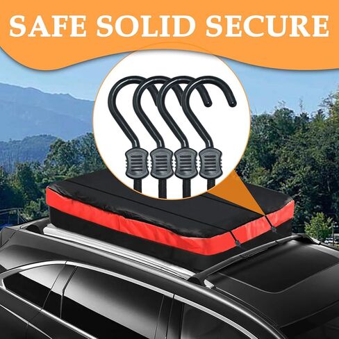 Bungee Cords with Hooks, 12 Inch Superior Latex Heavy Duty Outdoor Bungee Cords with Plastic Steel Hooks for Camping, Tarps, Bike Rack, Tent (4 Pack, Black) in Saudi Arabia