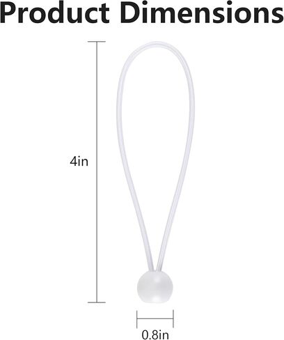 15pcs White Ball Bungee Cords – 4 Inch Heavy-Duty Stretch Tie Down for Canopy, Tarp, Camping, and Storage in Kuwait