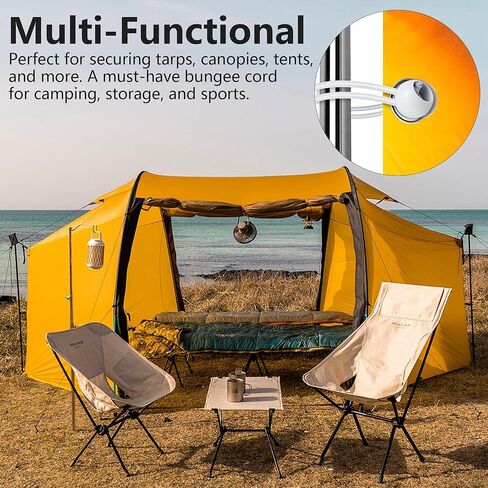 15pcs White Ball Bungee Cords – 4 Inch Heavy-Duty Stretch Tie Down for Canopy, Tarp, Camping, and Storage in Kuwait