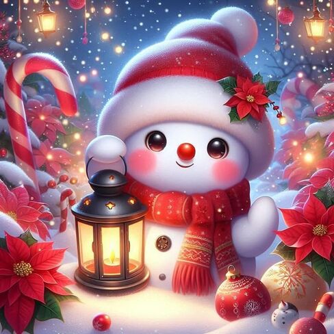 CraftCraze 2 Pack Paint by Numbers for Adults Beginner & Kids, Christmas Santa Paint by Number Kits on Canvas with Framed, Snowman Acrylic Watercolor DIY Color by Number for Home Decor 8x8 Inch in Saudi Arabia