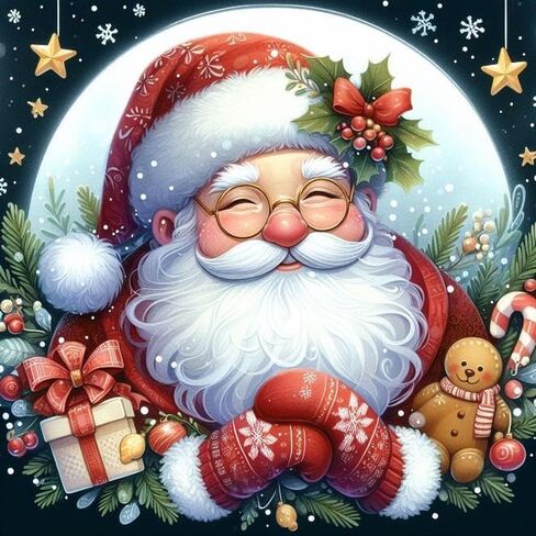 CraftCraze 2 Pack Paint by Numbers for Adults Beginner & Kids, Christmas Santa Paint by Number Kits on Canvas with Framed, Snowman Acrylic Watercolor DIY Color by Number for Home Decor 8x8 Inch in Saudi Arabia