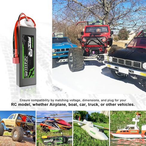 OVONIC 2s Lipo Battery 50C 2200mAh 7.4V Lipo Battery Soft Case with Dean-Style T Connector for Evader BX Car Truc Truggy Airplane UAV Drone FPV(2 Packs) in Kuwait