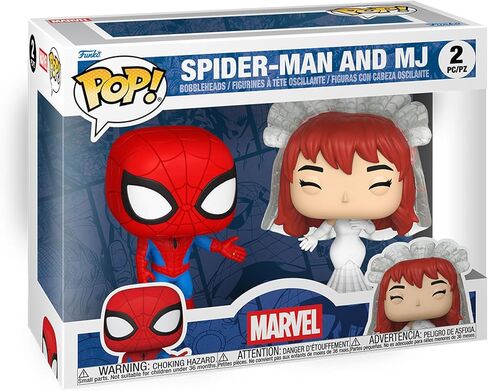 فانكو بوب! Marvel: Superhero Couples - Spider Man وMJ - شخصية فينيل قابلة للتجميع - فكرة هدية - بضائع رسمية - ألعاب للأطفال والكبار - عشاق Marvel in Kuwait