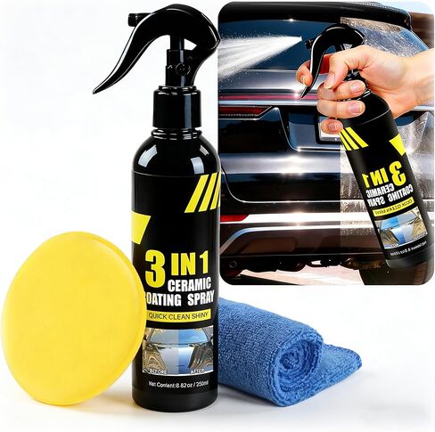 Ceramic Coating Spray for Cars German-Engineered SiO₂ Ceramic Paint Protection Spray, High Gloss Hydrophobic Finish for After Wash Care, Rain Prep, Road Trip Protection & Showroom Shine Maintenance in Saudi Arabia