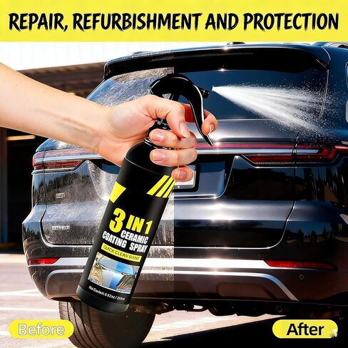 Ceramic Coating Spray for Cars German-Engineered SiO₂ Ceramic Paint Protection Spray, High Gloss Hydrophobic Finish for After Wash Care, Rain Prep, Road Trip Protection & Showroom Shine Maintenance in Saudi Arabia