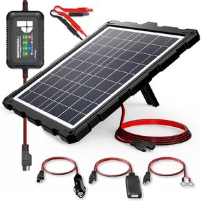 POWOXI-Upgraded-20W-Solar-Battery-Charger-Maintainer, External Smart 3-Stages PWM Charge Controller, 12V Solar Panel Trickle Charging Kit for Car, Motorcycle, Marine, RV, etc in Saudi Arabia