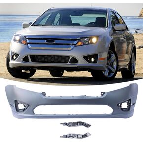 Front Bumper Cover for Ford Fusion 2010 2011 2012,Primered Car Bumper with Fog Lights w/o Sensor Holes. Heavy Duty Crash Protector Replacement OE# FO1000650/ AE5Z17D957BAPTM in Saudi Arabia