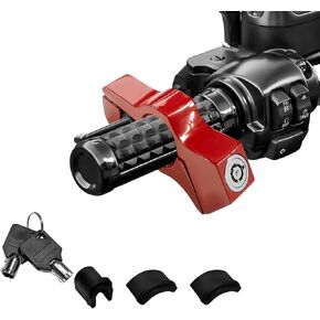 Motorcycle Lock, Anti-Theft Bicycle Handlebar & Brake Lever Lock with Keys & Gaskets, Heavy Duty Anti-Rust Throttle Grip Security Locks for Tricycles Scooters Bicycles ATVs (Red) in Saudi Arabia