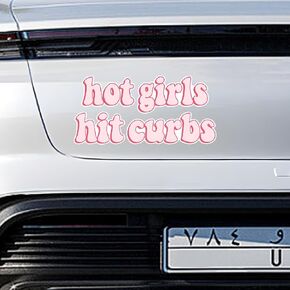 Car Stickers Decal, Hot Girls Hit Curbs Car Sticker, Funny Bumper Stickers for GenZ Ladies Driver, Vinyl Waterproof Stickers Decal, Gifts Idea Sticker for Cars Trucks Motorcycles (1PC) in Saudi Arabia