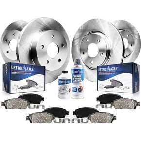 Detroit Axle - 10pc Brake Kit for 2007-2011 Honda CR-V 2010-2012 Acura RDX, Disc Brake Rotors Ceramic Brakes Pads w/Hardware Replacement : 11.65" inch Front and 11.99" inch Rear Rotors in Kuwait