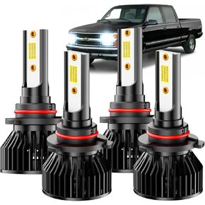 Light Bulbs Combo Pack Fit for Chevy K1500 K2500 K3500 1988-2000 High Low Beam Fog Light Bulbs, 10000LM 500% Brightness 6000K White, Plug and Play, Pack of 4 in Saudi Arabia