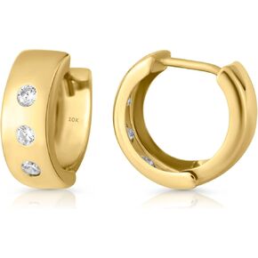 10k solid gold huggie earrings - Serena Sparkles in Saudi Arabia
