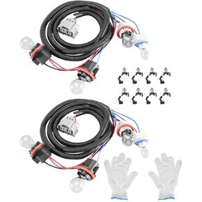 Tail Light Wiring Harness Kit Fit for Chevy Silverado 1500 1500HD 2500HD 3500 2003-2007 Replace 16531401 16531402, Tail Lamp Holder Wire Socket Harness Assembly Driver＆Passenger Side, with 8 PCS Bulbs in Saudi Arabia