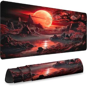 Gaming Mouse Pad - (31.5"×11.8") Large Mouse Pads for Desk - Desk Mat for Keyboard and Mouse with Non-Slip Base, Desks Pad Matfor Game/Office & Home (Cherry Blossoms Full Moon-13) in Saudi Arabia