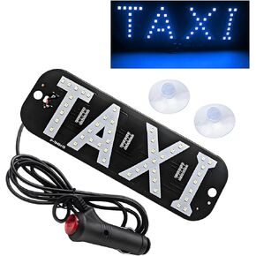 Taxi LED Sign Decor, 5V Bright Taxi LED Signal Light USB Charging Lamp with Suction Cups, Taxi Sign Indicator Light Flashing Hook on Car Window Windshield for Driver (Yellow) in Saudi Arabia